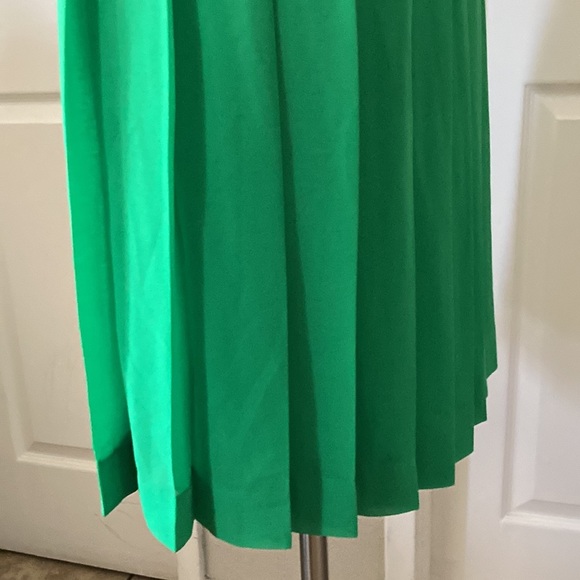 VINTAGE Ralph Lauren Green Pleated Chiffon Dress Size 10 - Picture 7 of 12